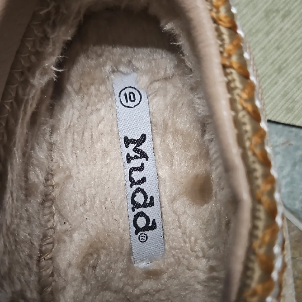 Mudd Tan Suede Slip-On Loafers with Braided Trim - Picture 2 of 4